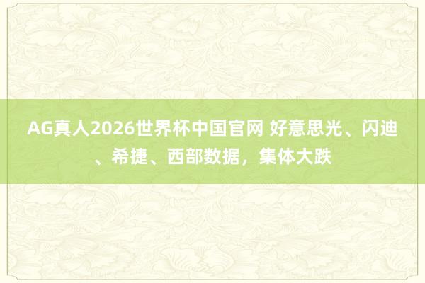 AG真人2026世界杯中国官网 好意思光、闪迪、希捷、西部数据，集体大跌