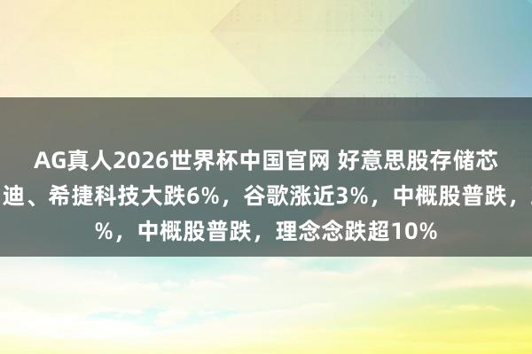 AG真人2026世界杯中国官网 好意思股存储芯片全线重挫，闪迪、希捷科技大跌6%，谷歌涨近3%，中概股普跌，理念念跌超10%