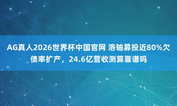 AG真人2026世界杯中国官网 洛轴募投近80%欠债率扩产，24.6亿营收测算靠谱吗