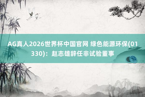 AG真人2026世界杯中国官网 绿色能源环保(01330)：赵志雄辞任非试验董事