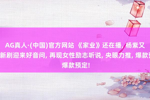 AG真人·(中国)官方网站 《家业》还在播， 杨紫又一部新剧迎来好音问， 再现女性励志听说， 央眼力推， 爆款预定!