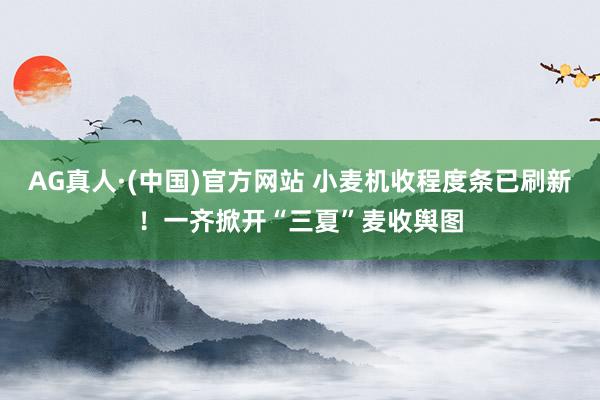 AG真人·(中国)官方网站 小麦机收程度条已刷新！一齐掀开“三夏”麦收舆图