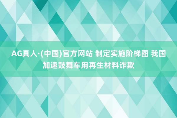 AG真人·(中国)官方网站 制定实施阶梯图 我国加速鼓舞车用再生材料诈欺