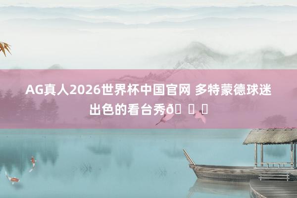 AG真人2026世界杯中国官网 多特蒙德球迷出色的看台秀👏
