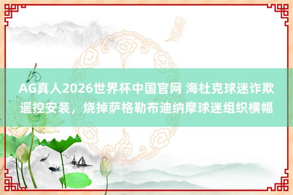 AG真人2026世界杯中国官网 海杜克球迷诈欺遥控安装，烧掉萨格勒布迪纳摩球迷组织横幅