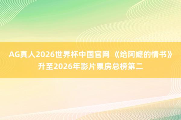 AG真人2026世界杯中国官网 《给阿嬷的情书》升至2026年影片票房总榜第二