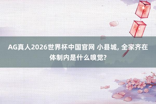 AG真人2026世界杯中国官网 小县城， 全家齐在体制内是什么嗅觉?