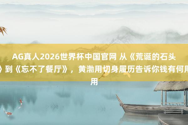 AG真人2026世界杯中国官网 从《荒诞的石头》到《忘不了餐厅》，黄渤用切身履历告诉你钱有何用