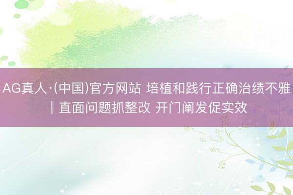 AG真人·(中国)官方网站 培植和践行正确治绩不雅｜直面问题抓整改 开门阐发促实效